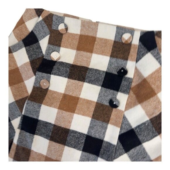 Forever 21 Skirt Womens Small Brown Plaid Mini Pockets Button Front Business - Picture 4 of 13